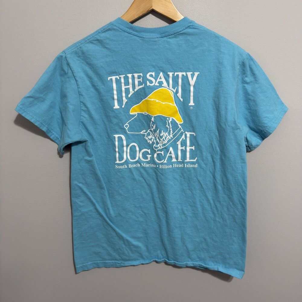 Vintage The Salty Dog Cafe T-Shirt Mens Medium Blue Hilton Head Island